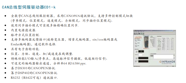 全数字CAN总线型伺服驱动器 CD1k